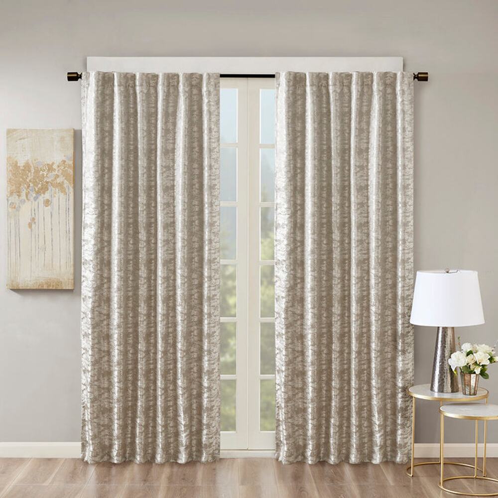 Sun Smart Cassius Jacquard Total Blackout Window Panel Grey / Sliver